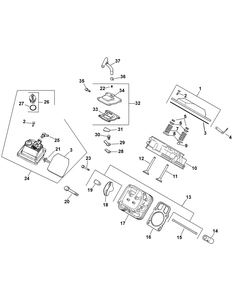 Kohler Head-Valve-Breather Diagram and Parts List for 467 4X4-1B027G-1B028G-37ACD710-After Cub Cadet Lawn Tractor Accessories